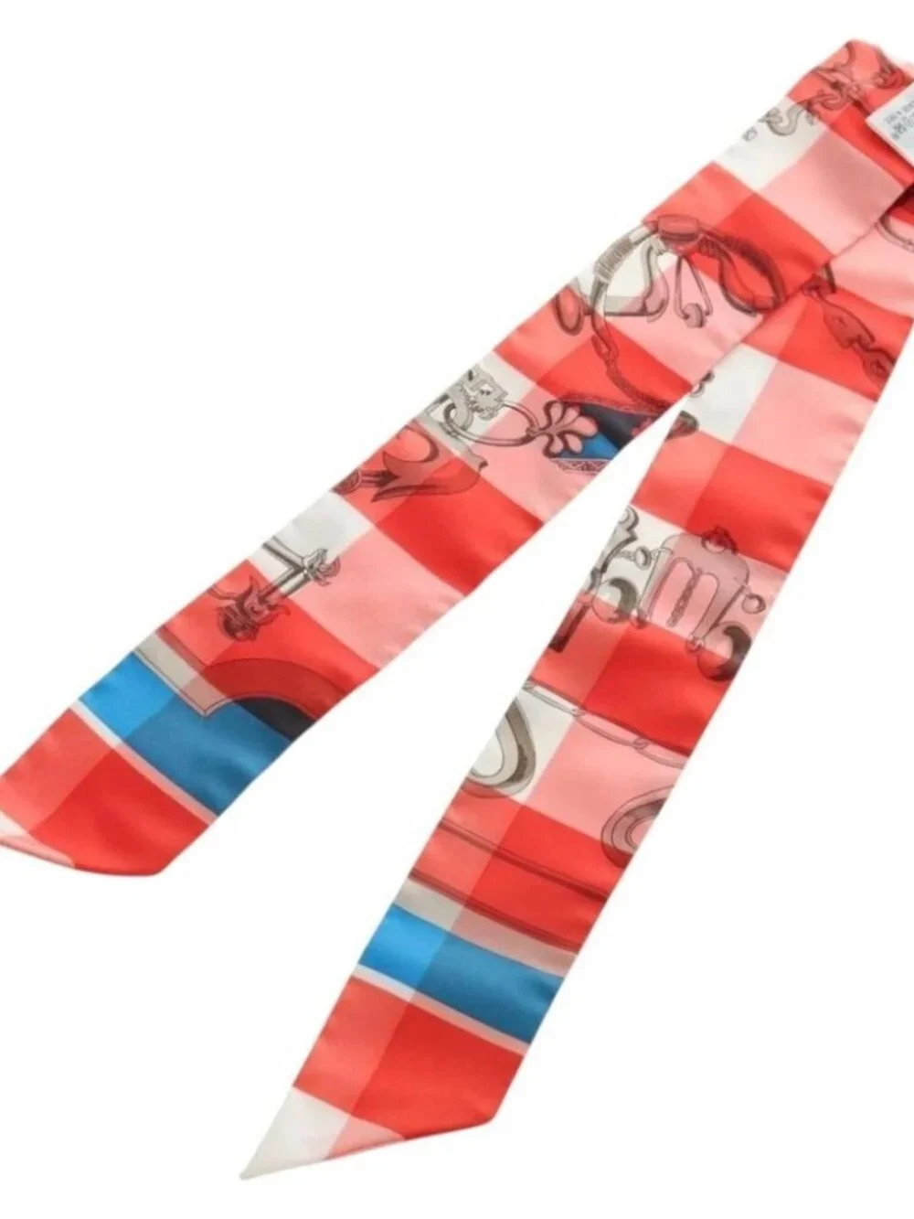 HERMES Twilly Scarf Silk Red Auth 185842M